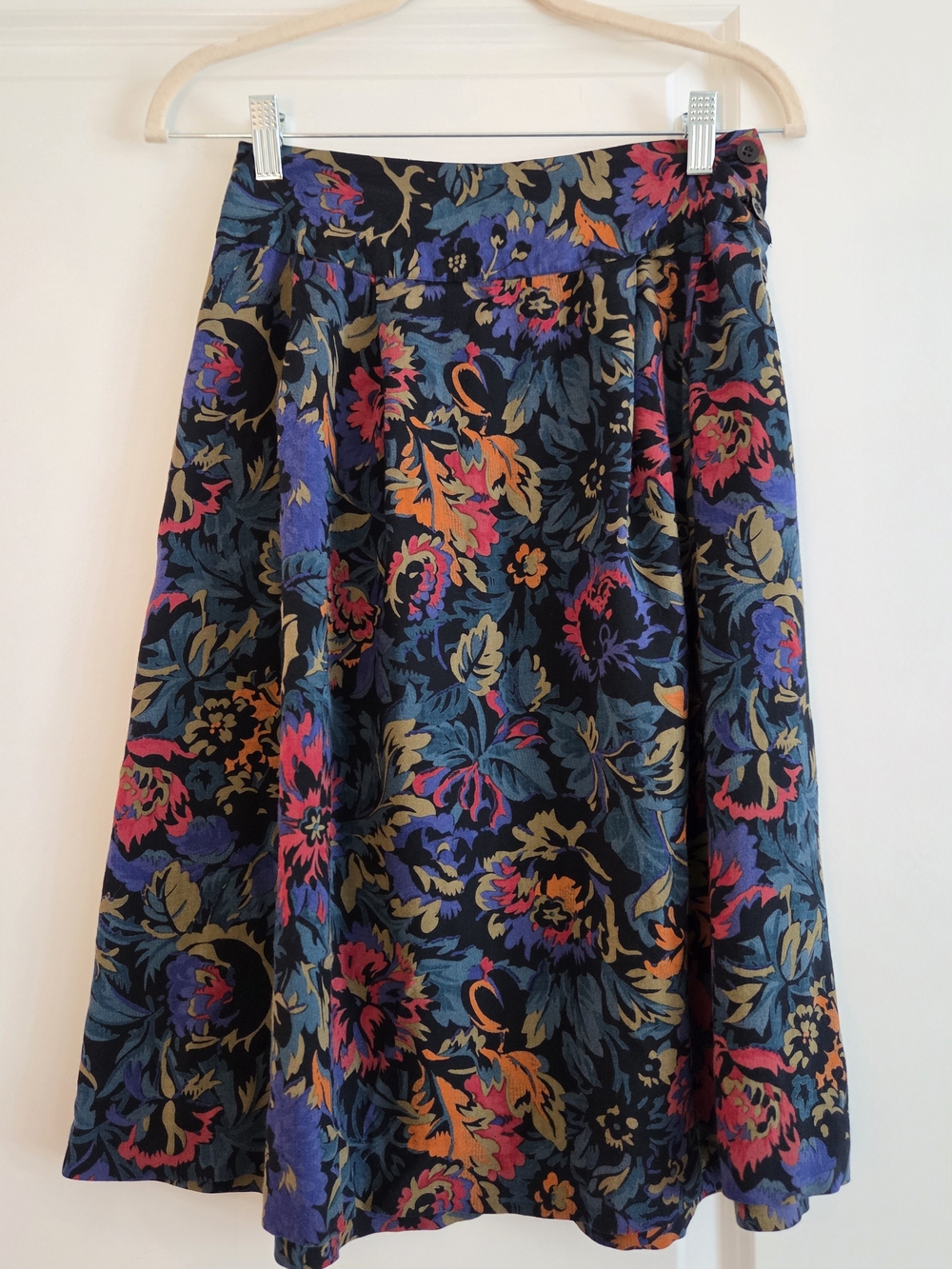 Vintage Fragments Floral Midi Skirt Size 6 100% Rayon